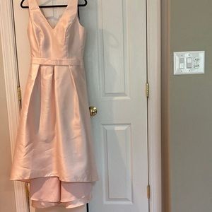 Alfred Sung Satin Hi Lo Gown Blush Size 10/12